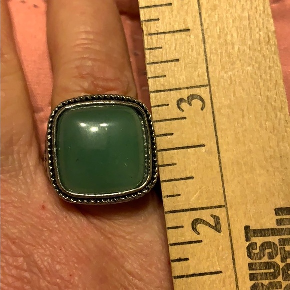 Aventurine stainless steel ring.  Size 8 - Picture 6 of 8